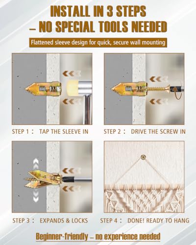 180pcs Self Drilling Drywall Anchors with Screws Kit, Heavy Duty Zinc Alloy Metal Hollow Wall Anchors, Sheetrock Plasterboard Anchors 0.47x1.18inch, No Drill Self Tapping Dry Wall Screw Anchor Set