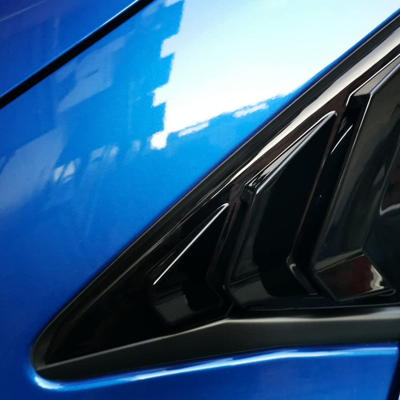 Rear Side Window Louvers for Honda Civic Type R, Hatchback 2016 2017 2018 2019 2020 2021 10th Gen ABS Scoop Shade Cover Air Vent Blinds Racing Style Shutter in Glossy Black Hatchback Model
