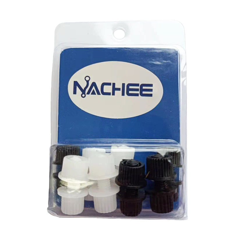 Nylon License Plate Screws, Bolts and Nuts for Frame, Plastic Fasteners Kit for Motorcycle Bike, Holder Bolt (Black and White) 8 pairs of nylon license plate cover screws