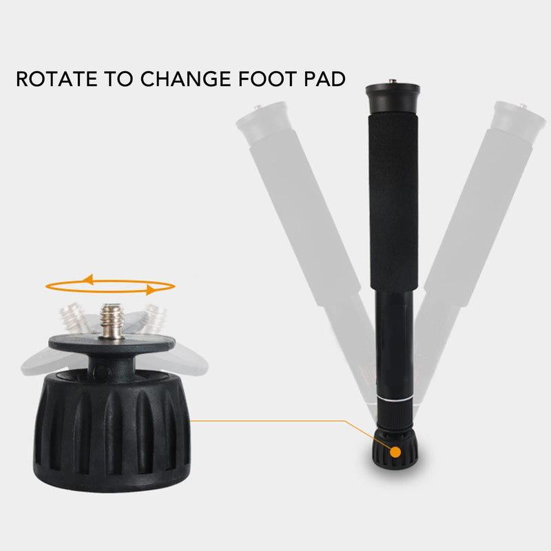 62 Inch Camera Monopod, 8 Sections Aluminum Camera Camcorder Monopod 157cm / 61.81in Portable Travel Selfie Stick DSLR Monopod, Trekking Pole for Hiking Camping
