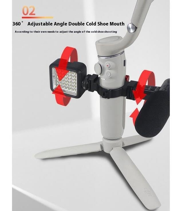 Extension Bracket/Hot Shoe Adapter for Osmo Mobile 7 Pro/7/Mobile 6/OM 5 Shoe Bracket Connectable Fill Light Microphone