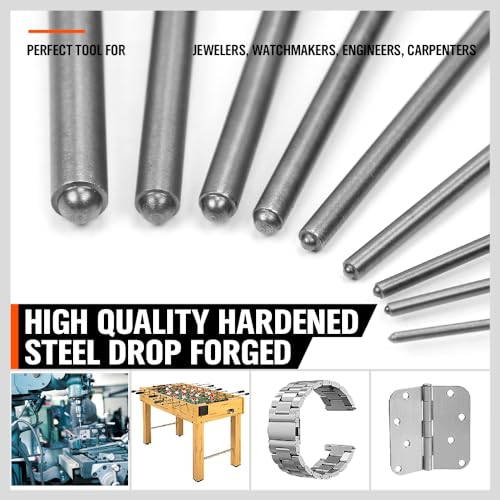 HORUSDY 9 Pieces Roll Pin Punch Set, Removing Repair Tool with Holder for Automotive, Watch Repair, Jewelry and Craft (Pack of 2) 9 Pieces Roll Pin Punch Set (Pack of 2)