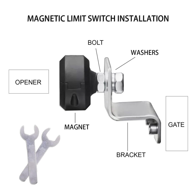 Magnetic Limit Switch for Sliding Gate Opener Driveway Stopper Replacement Magnet Limit Door Open/Close Component Automatic Gate Opener Accessories (2 Pack) 2 Pack
