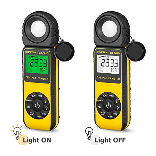 BTMETER Digital Illuminance Light Meter, Handheld Luxmeter 881E Photometer BT-881E (0.01~300,000 Lux/FC)