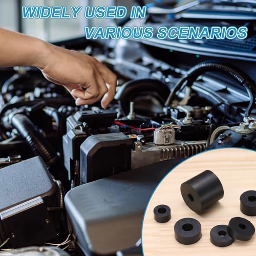 uxcell 60 Pcs Rubber Spacers 30mm OD x 18mm ID x 15mm Height Round Anti Vibration Spacer Rubber Bushing Grommets