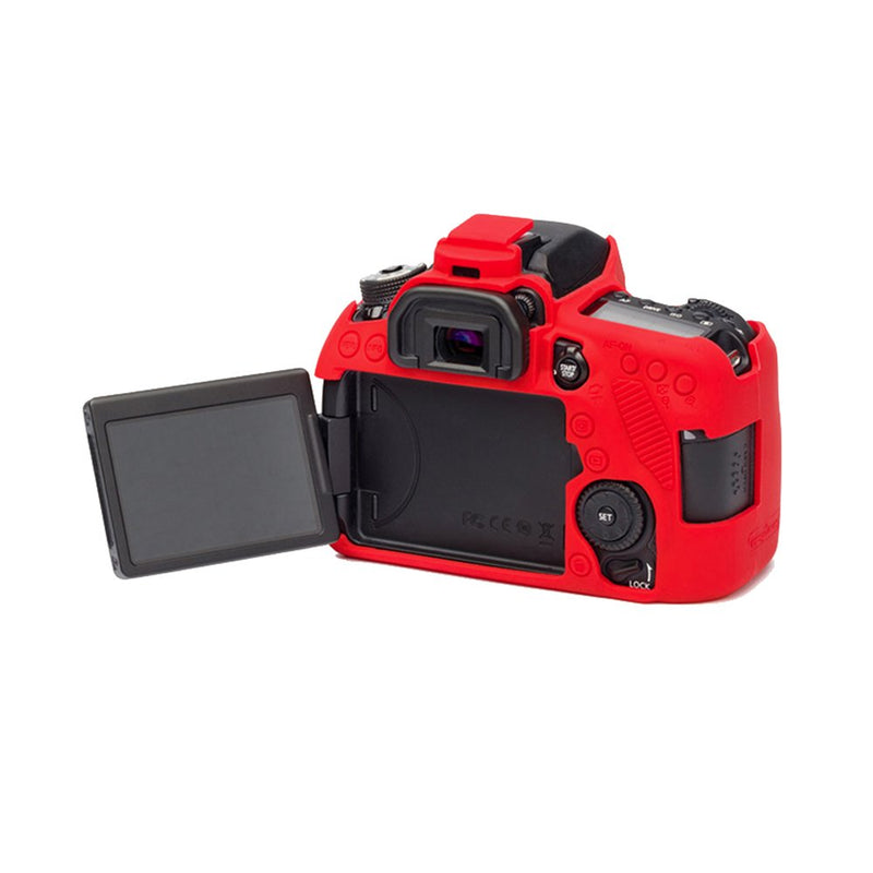 easyCover Silicone Protective Camera Case Compatible for Canon 80D, Red