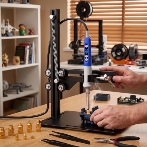 Vertical Heat Set Insert Tool with 80W Soldering Iron for 3D Printing