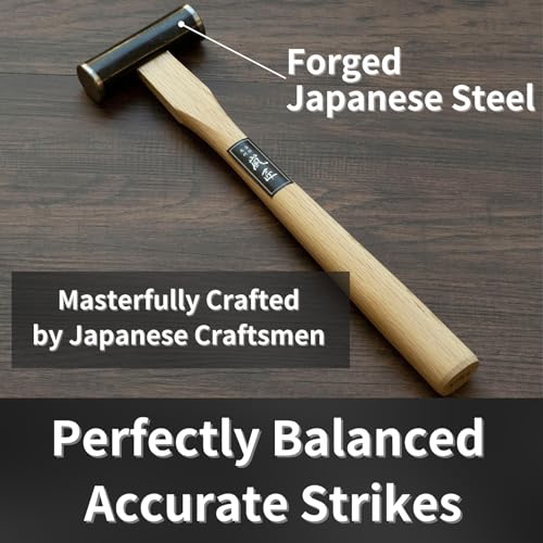 Japanese Carpenter Hammer GENNO 375g / 13.2 oz Double Face Woodworking Hammer Wood Handle for Chisel, Japanese Hand Plane, Nail, Made in JAPAN