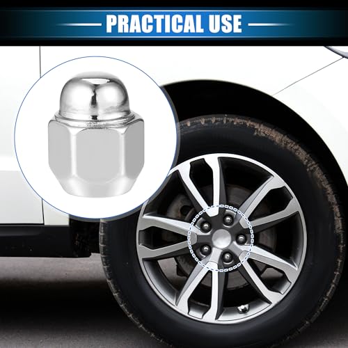 20 Pcs Wheel Lug Nuts Compatible for Hyundai Santa Fe Sonata, Durable Chorme Plated M12x1.5 Carbon Steel Silver Tone Tire Lugnuts 20