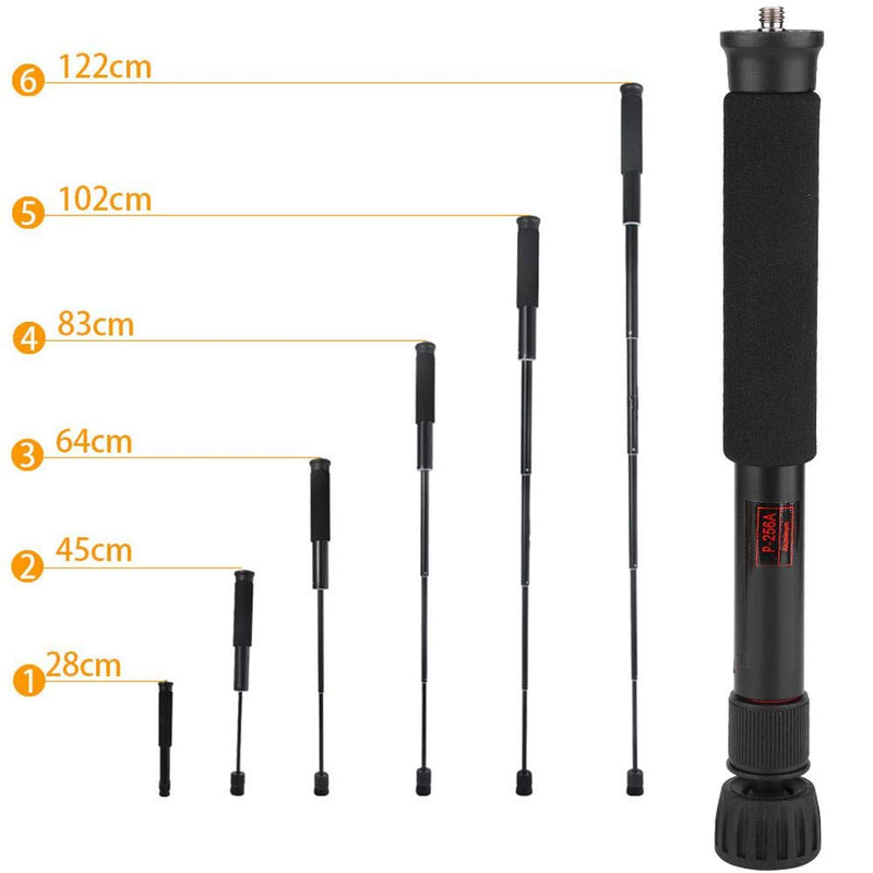 Mini Camera Monopod 48 Inch, Portable Adjustable Height Monopod Selfie Stick Mount Support Rod for DSLR Camera Mirrorless Camera, Flash, Mobile Phone(P-256A)
