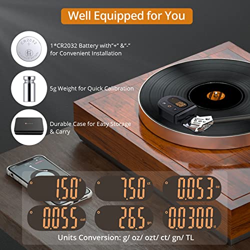 Neoteck Upgraded Digital Turntable Stylus Force Scale Gauge Black