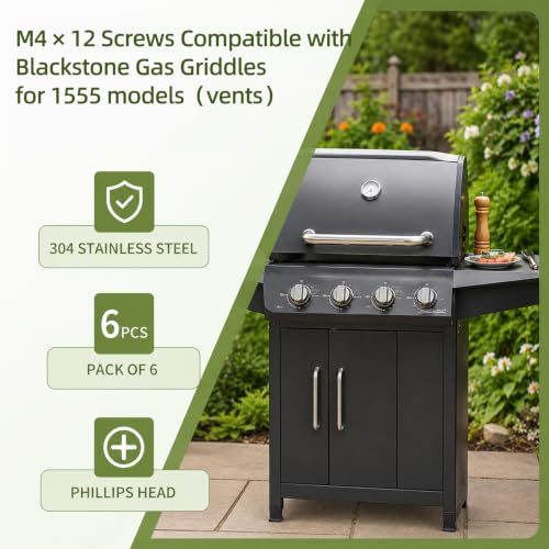 M4 × 12 Screws Compatible with Blackstone Gas Griddles for 1555