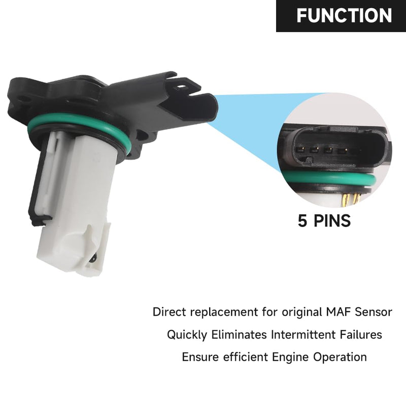 Mass Air Flow Sensor MAF Sensor - Compatible for BMW 325i/330i/330xi (3.0L L6 2006), 525i/525xi/530xi (2.5L/3.0L 2006-2007), Z4 Coupe/Roadster (2.5L/3.0L 2006-2008) - Replaces 5WK97502