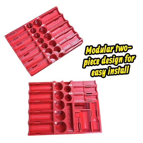 Insert compatible with Low Profile Milwaukee Packout and 3/8" Shockwave Impact 43-Piece Socket Set (49-66-7009)