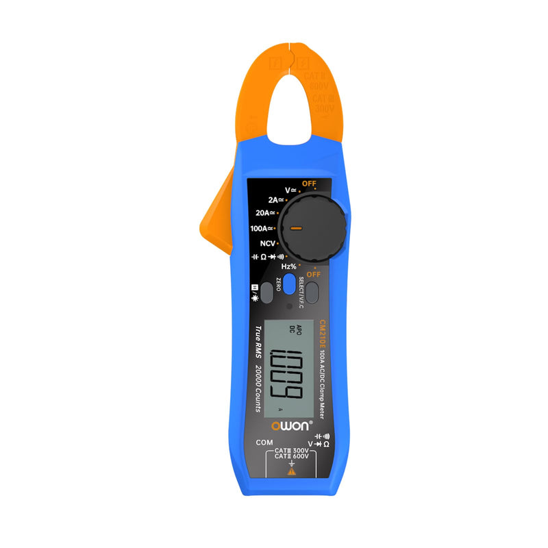OWON CM210E Mini Digital Clamp Meter 100A AC DC Current Voltage True RMS Pliers Ammeter Resistance, Capacitance, Diode Tester Multimeter