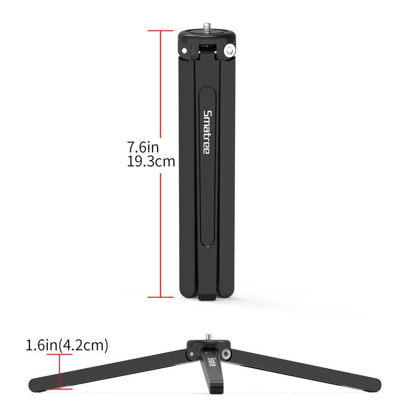 Smatree Metal Mini Tripod,Desktop Tabletop Stand Tripod,Fit for G*pro/Osmo Mobile/hohem Gimbal Handle Grip Stabilizer/Smooth 4/Crane Plus/Crane 2/Vimble 2/Ronin-S Etc. Meta Tripod