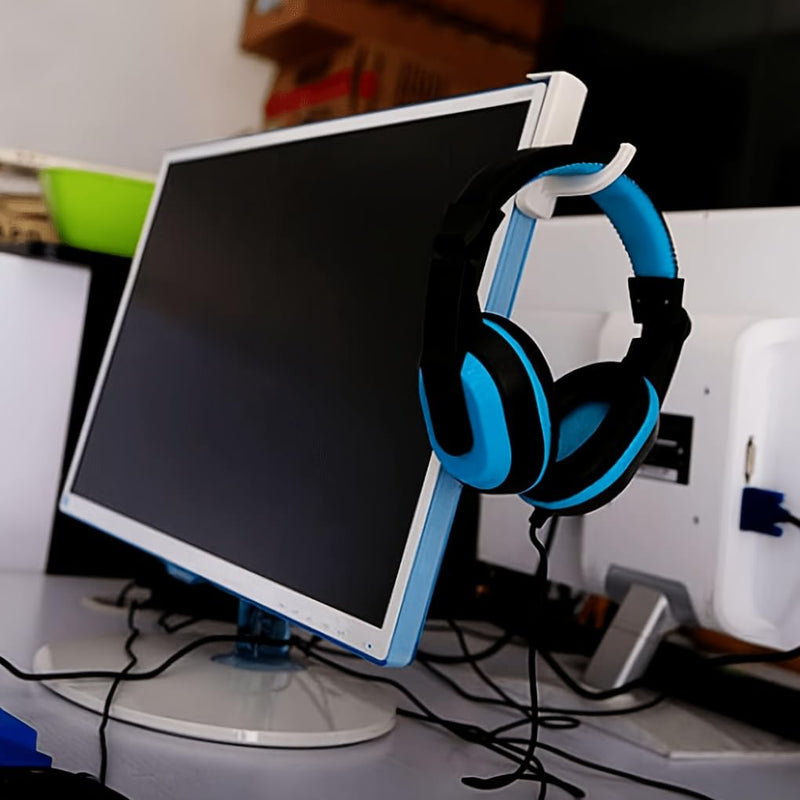 4 Pack Monitor Stand for Headphones and Headsets (Premium-Grade Holder Saves Desk Space and Protects Headphones),White White