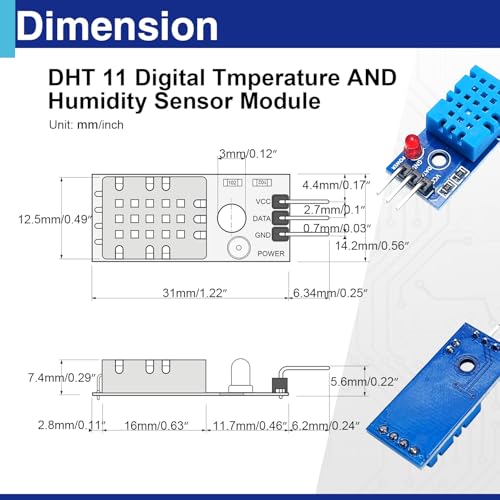 6 Sets Digital Temperature & Humidity Sensor Modules, Compatible with DHT11 6PCS-with DHT11