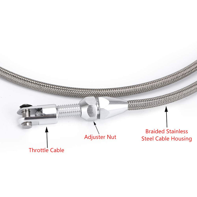 36" Braided Throttle Cable Kit Compatible with 97-07 Chevrolet/Chevy LS1 Engine 4.8L 5.3L 5.7L 6.0L