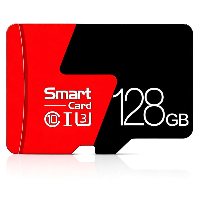 128GB High Speed SD Card with Adapter, TF Card for Security Cameras, Smartphones,Tablets,Drones - U3,Class 10,A1,Full HD Video (Black)