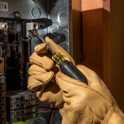 Klein Tools 65160 Tool Set, Made in USA, Metric Nut Driver Set Sizes 5, 5.5, 6, 7, 8, 9, and 10 mm, 3-Inch Chrome-Plate Hollow Shafts, 7-Piece WRENCH