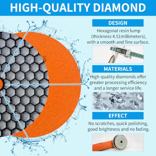 4 Inch Dry Diamond Polishing Pads Set Diamond Sanding Pads 12pcs 4 inch