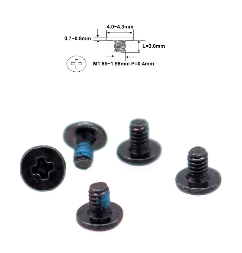 Deal4GO 10-Pack M2 x 3 mm Replacement Phillips Flat Head Screw w/Nickel Plated for Laptop M.2 SSD Heatsink WiFi Card Screws (Black)
