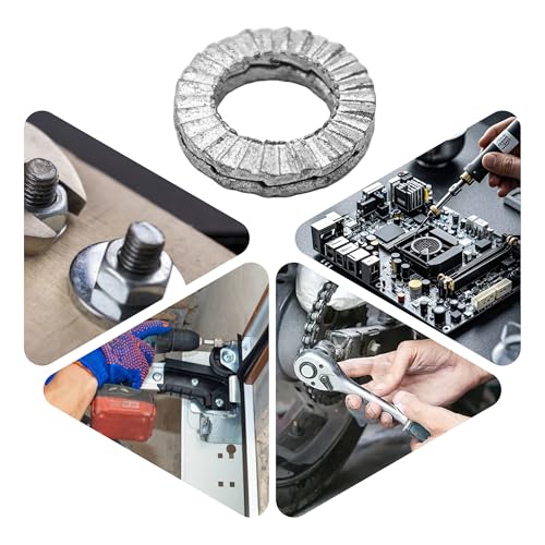 50Pcs M6 Wedge Lock Washers, Vibration Proof Manganese Steel Lock Washer Set, Anti-Loose Shakeproof Washers for Bolts, Machinery, Automotive, Quick Install, Precise Fit