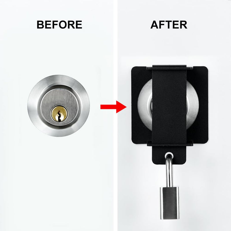 Deadbolt Security Guard, Deadbolt Lockout Device, Temporary Door Lock, Block The Access to Keyhole and Disable The Dead Bolt, Prevent Lock-Picking(Without Padlock, Guard for Exterior) without Padlock Keyhole Protection Guard