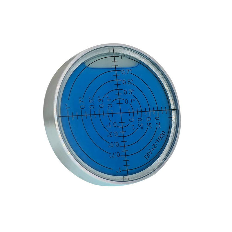 Aluminum alloy high precision horizontal bubble universal high precision small level bubble level meter circular bubble correction Convenient and quick (Silver-blue - with magnetic-luminous) Silver-blue - With Magnetic-luminous