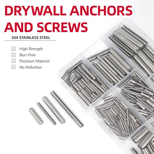 295-Piece Stainless Steel Roll Pin Assortment Kit 295 pieces Metric Roll Pins