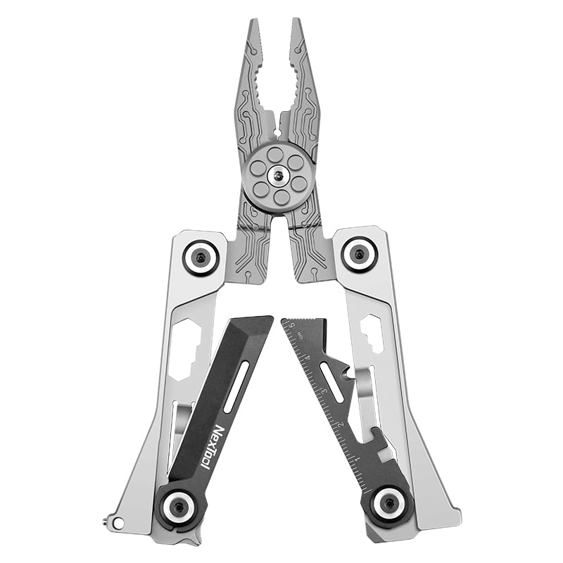NexTool Folding Credit Card Multitool Wallet Multi Tool, 20 in 1 Stainless Steel Wallet Tool Card with Pliers, Knife, Bottle Opener,Hexagon Spanner, Compact, Lightweight EDC Tools,Gifts for Men Unique Pocket Size Sliver Credit Card Multitool