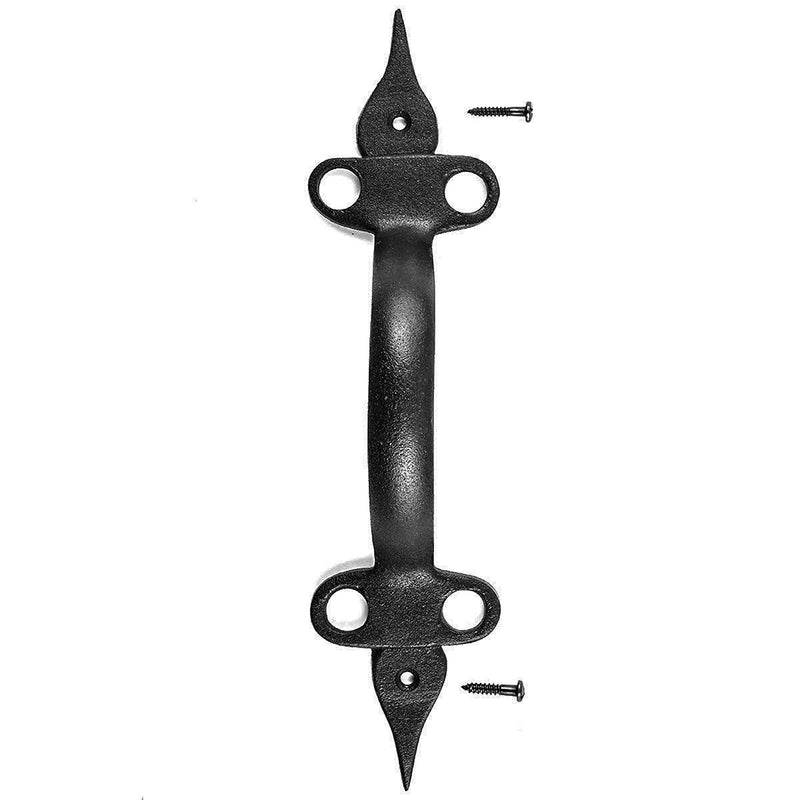 Renovators Supply Manufacturing Door Pull Spear Black Wrought Iron 10-1/2 in. Cabinet Handle Single Unit Black Spear 10.5" Pack of 1