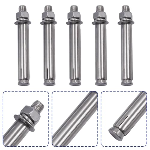 4Pcs 304 Stainless Steel M12 x 70mm Expansion Bolts Hex Anchors M12*70