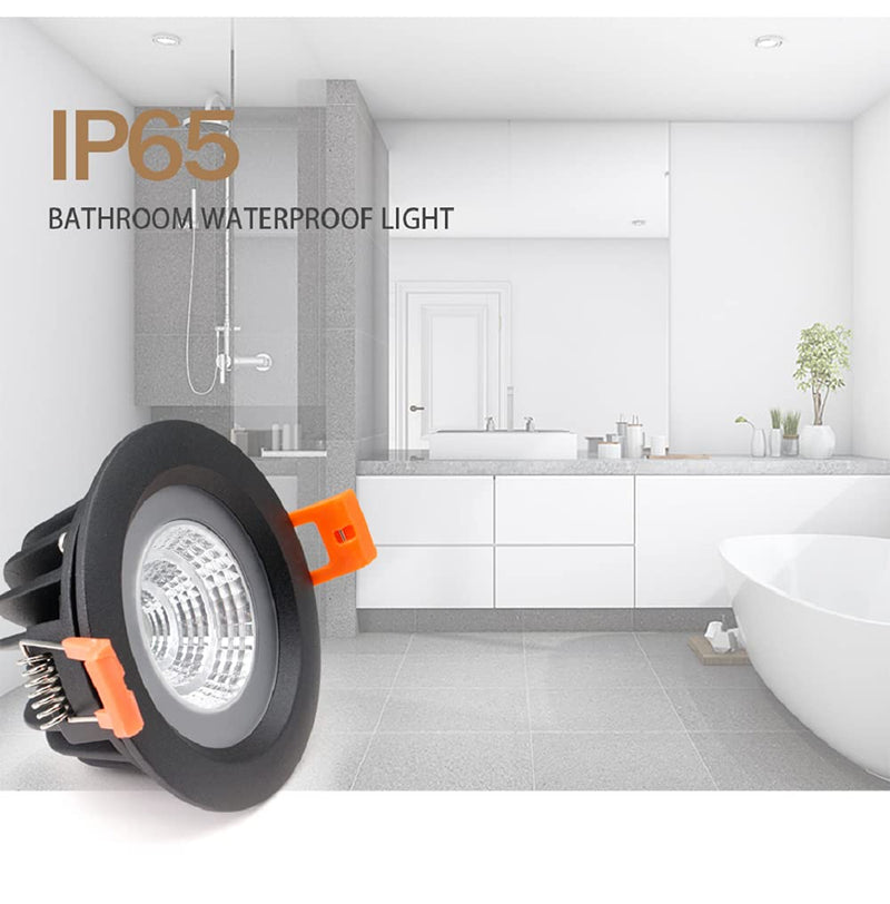 LS-PRO 4.25inch 15w LED Recessed Ceiling Light Slim Aluminium Panel, Anti Rust Fixture Downlight Shower Spotlight IP65 Waterproof for Wet Location Indoor & Outdoor Natural light/4000k-White Body 15W NATURAL LIGHT White