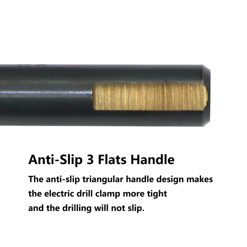 6PCS 1/2" HSS Black Gold Twist Drill Bits Set, 135 Degree Split Point, Jobber Metal Drill Bit, General Purpose for Use in Mild Steel, Copper, Aluminum, Zinc Alloy, Wood, and Plastic 1/2"(6PCS)