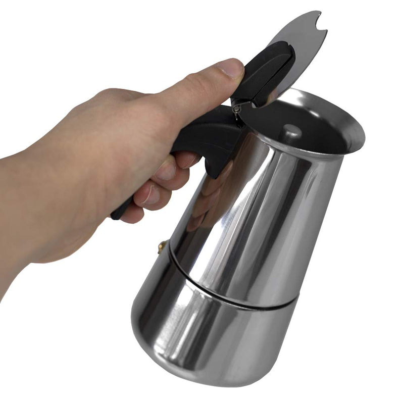 Home Basics EM00248 2 Cup Stainless Steel Espresso Maker, Silver