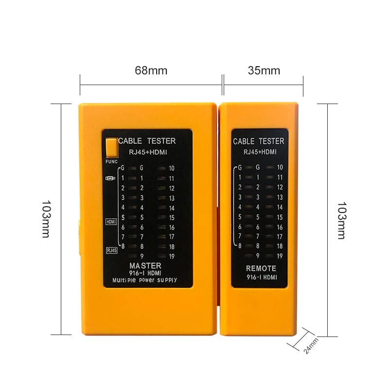 2 in 1 Network Cable Tester and HDMI Cable Tester Tool Portable High Definition Multimedia Interface RJ45/cat5 cat5e cat6 cat6a UTP Ethernet LAN Wire Continuity Checker
