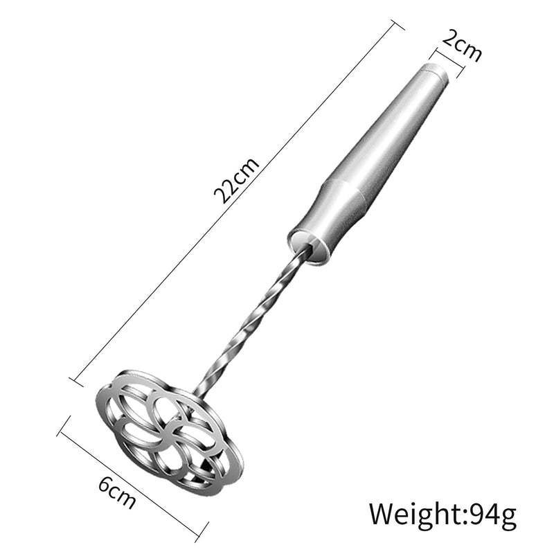 Potato Masher Stainless Steel, Hand Smasher Kitchen Tool For Potatoes, Sweet Potatoes, Avocado, Beans, Dishwasher Safe, Small