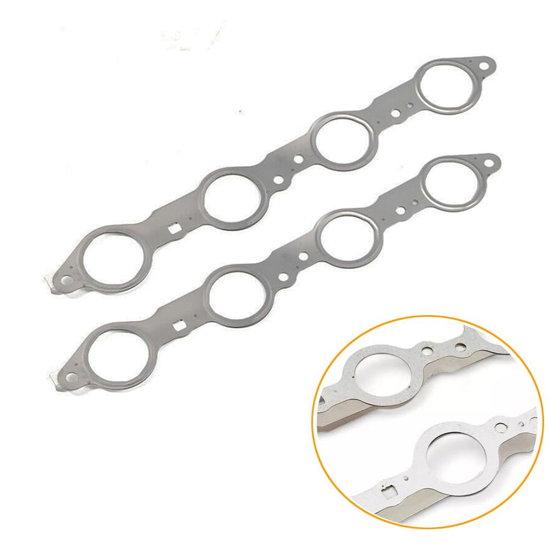 DSkoiph 12617944 Exhaust Manifold Gasket Bolts Kit Compatible with Silverado Sierra Suburban 1500 2500 HD Yukon CTS Escalade MLS LS LQ LM7 4.8L 5.3L 5.7L 6.0L 6.2L (Manifold Gaskets with Bolts) Manifold Gaskets with Bolts