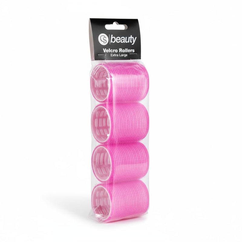 24 Extra Large Hair Rollers, Pink Self-Grip Styling Curlers, Professional Salon Quality, (6 Packs x 4 Rollers) 63mm Diameter