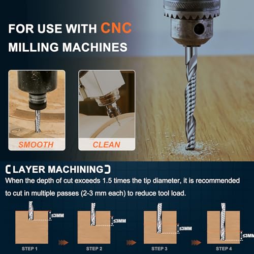 Upcut Spiral Router Bit 8mm Shank 8x62mm CDxCL Single Flute 8mm Dia - 62mm CL - 8mm Shank