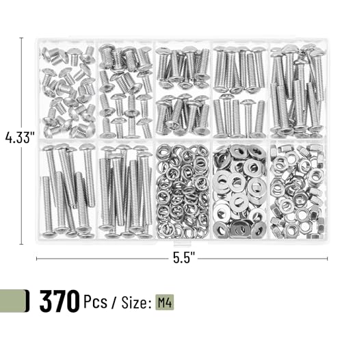 Mr. Pen- Nuts and Bolts Assortment Kit, 370 pcs, Stainless Steel
