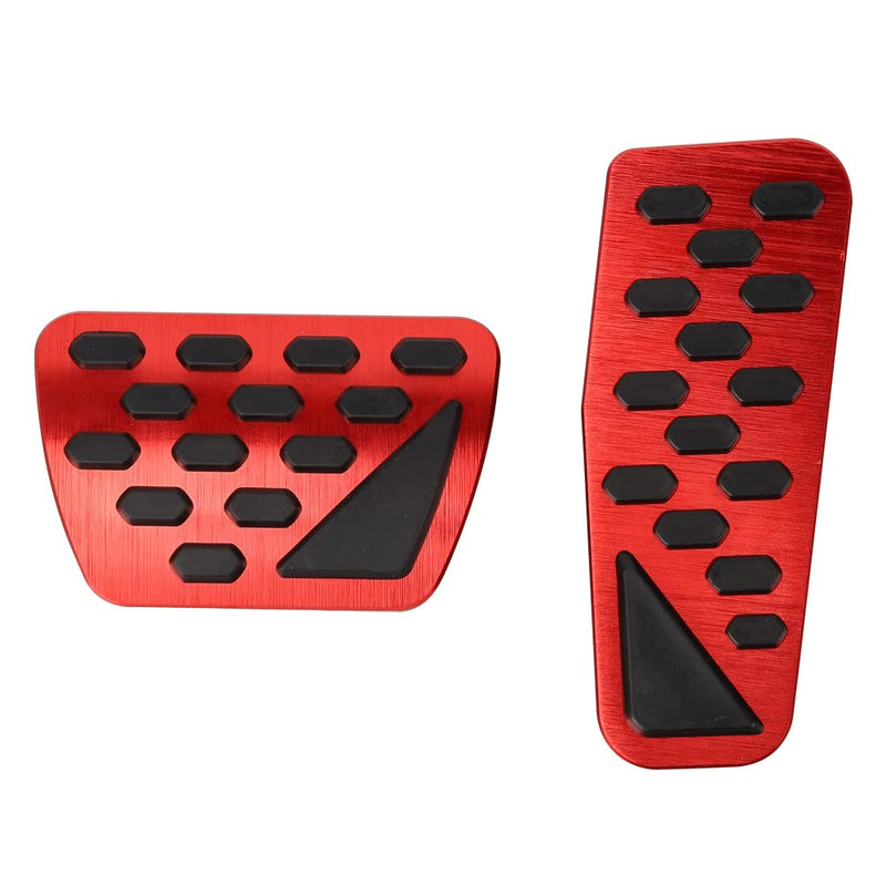 2PCS Red Non-Slip Performance Foot Pedals Pads Auto Aluminum Pedal Covers for Jeep Wrangler JL/JLU 2018-2023 2024,2020 2021 2022 2023 Gladiator JT