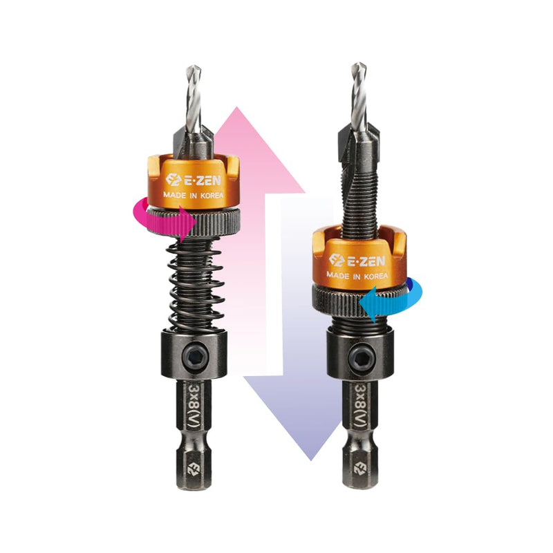 Depth Adjustable Countersink Drill Bit (3 x 8mm, 1/8" x 5/16") 1PCS 3 x 8mm (1/8" x 5/16")