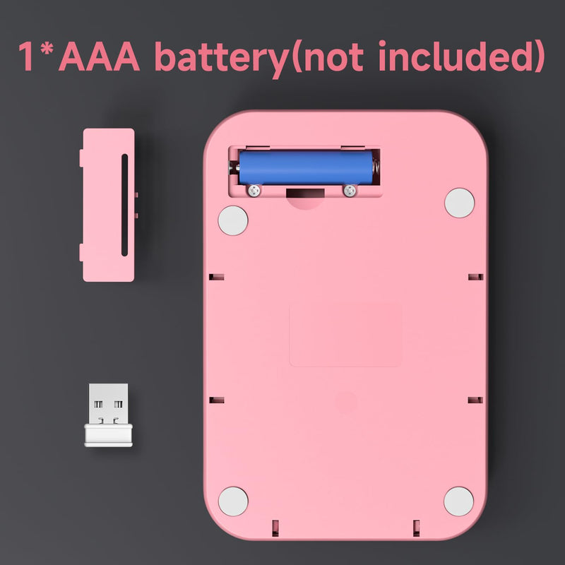 MOFII Wireless Number Pads - Pink Numeric Keypad 18 Keys USB 2.4G Round Keycap Colorful Extensions Keypads, Financial Accounting Portable Numpad 10 Key for Laptop/PC/Notebook/Surface Pro