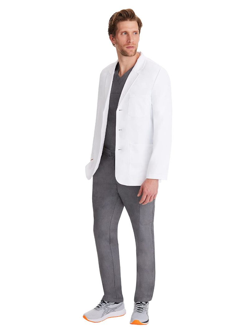 Healing Hands Medical Lab Coat Leo Coat with 5 Pockets, Soft & 2-Way Stretch Fabric 5150 Standard Size 30.5" Medium White