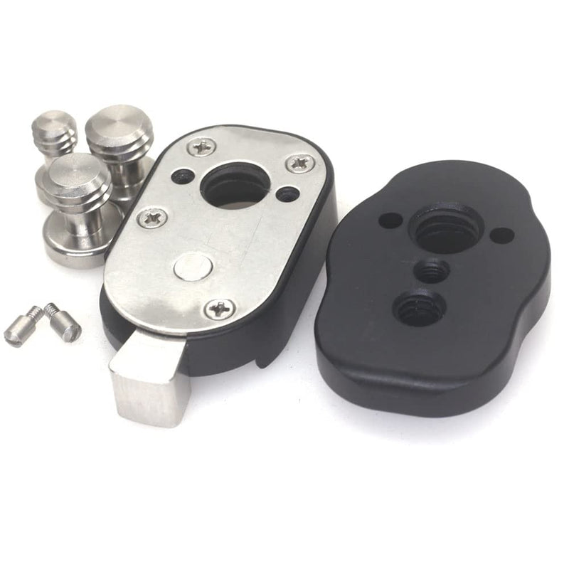Mini Quick Release Plate System with 3/8 Screws M3 for Camera Monitors, Arms, Accessories, Microphones, Key Lights (Black) Black