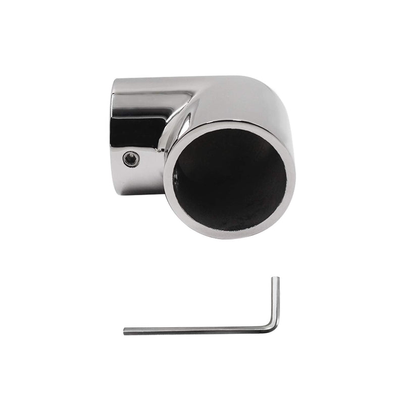SHENGHUISS Boat Hand Rail Fitting Marine Grade 316 Stainless Steel Boat Accessories Polished Pipe Connector with L Shape Hex Key 1-1/4 inch 90 Degree