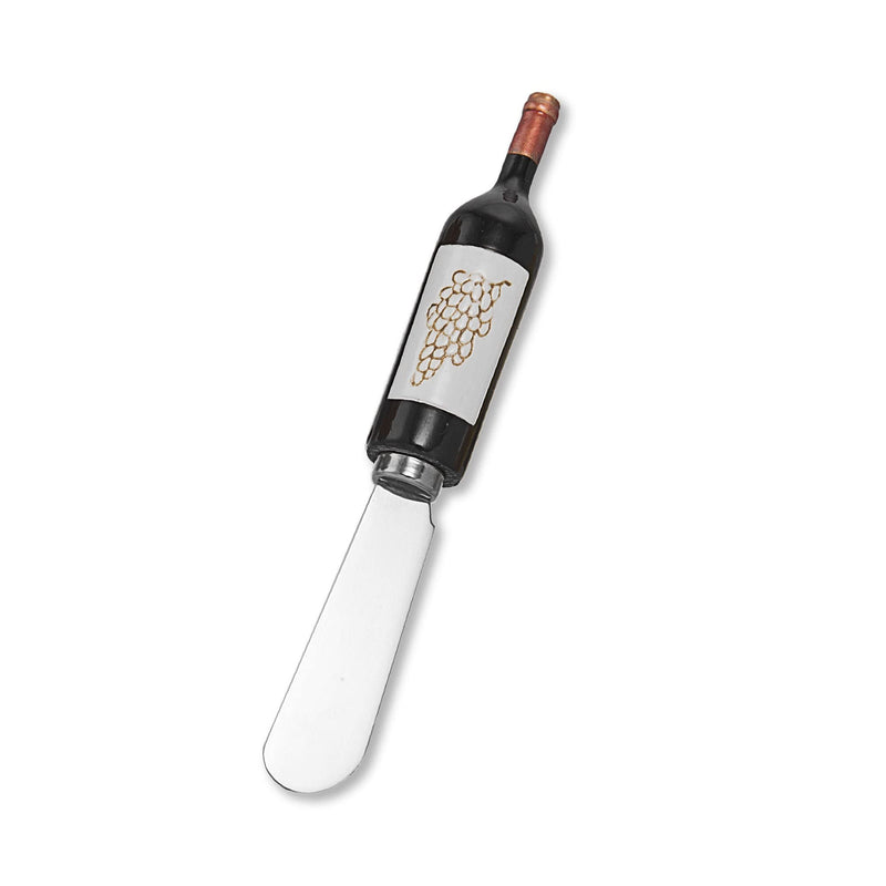 Supreme Housewares Vino Cheese Spreaders, Hand-Painted Resin Handles with Stainless Steel Blades for Spreading Cream Cheese, Butter, and Jam, Assorted Designs, Set of 4 Vino and Cheese